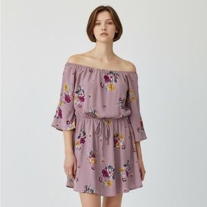 **WINDSOR** Prairie Boho Floral Lavender Mini Dress Women's M